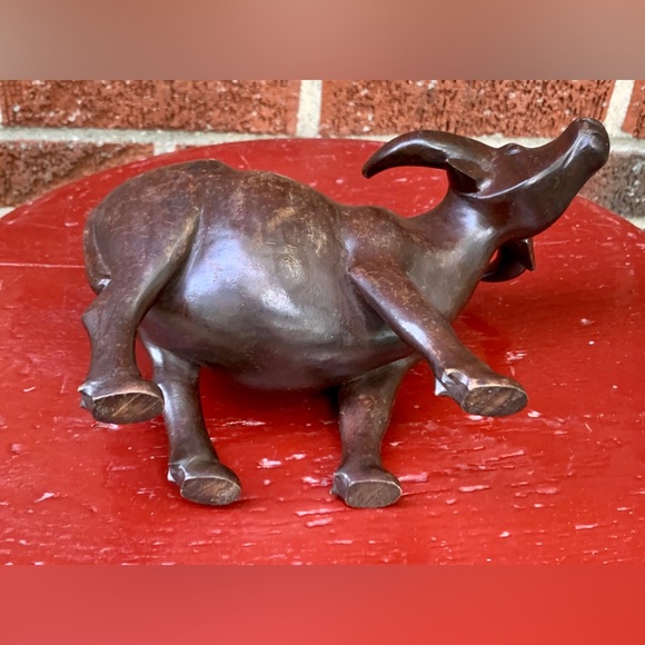 Vintage Artisan Hand Carved Thai Hardwood Antique Bull Ox Steer Figurine - Picture 14 of 16